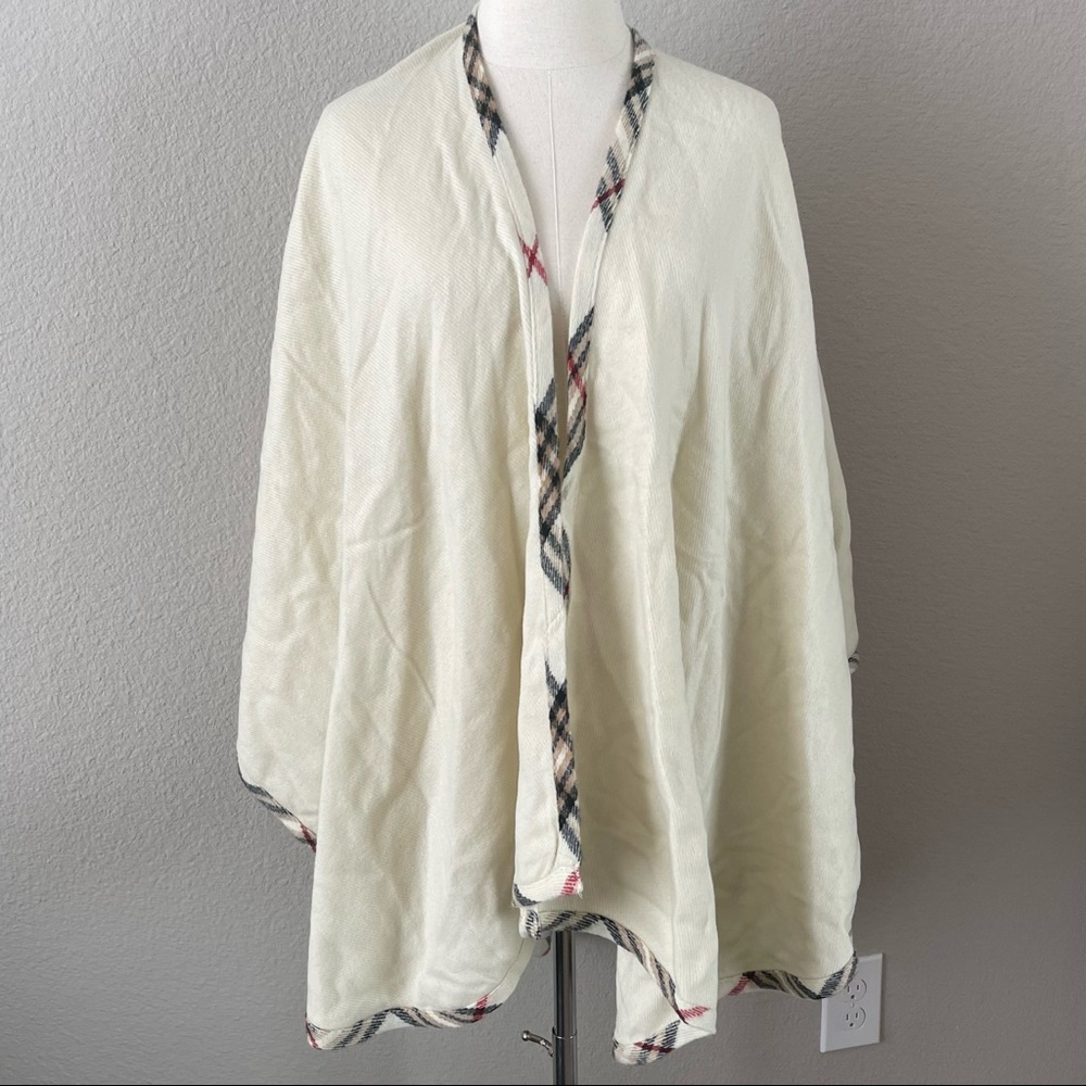 DSW Poncho With Plaid Trim